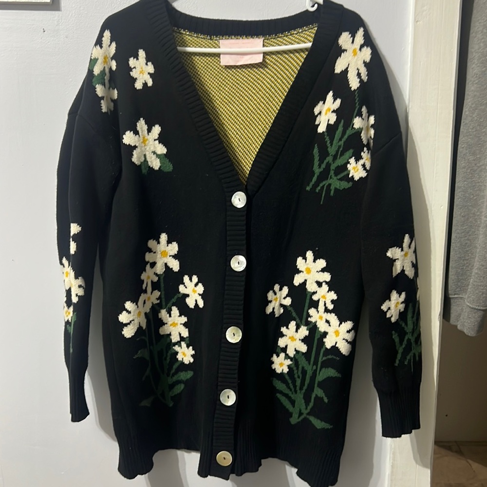 Ban.dō Knit Cardigan w/ Flowers Vintage